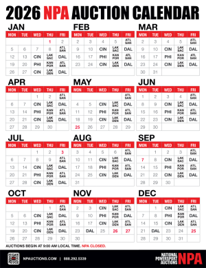 NPA auctions calendar